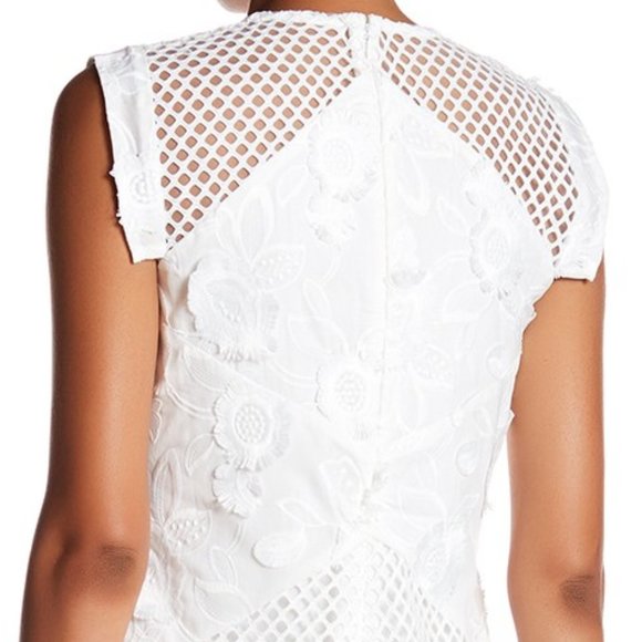 Julia Jordan New Eyelet 3D Applique Lace Dress NWT White Women's 12 CHIC 🎉HP🎉 - Picture 9 of 12